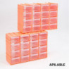 Tradineur - Clasificador apilable modular HG, plástico, 16 compartimentos, almacenamiento de herramientas, tornillos y accesorio
