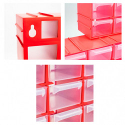 Tradineur - Clasificador apilable modular HG, plástico, 16 compartimentos, almacenamiento de herramientas, tornillos y accesorio