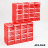 Tradineur - Clasificador apilable modular HG, plástico, 16 compartimentos, almacenamiento de herramientas, tornillos y accesorio