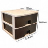 Tradineur - Cajonera de plástico, modelo HG, 2 cajones wengué, torre almacenaje multiusos, oficina, hogar, fabricada en España (