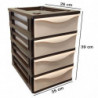 Tradineur - Cajonera de plástico, modelo HG, 4 cajones, torre almacenaje multiusos, oficina, hogar, fabricada en España (Wengué