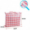 Tradineur - Pack de 4 bolsas plásticas de rafia, incluyen cremallera y asas, reutilizables, mudanzas, almacenamiento de ropa, ju