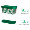 Tradineur - Jardinera de plástico con plato, modelo Lunares Floral, polipropileno, tiesto, macetero, recipiente para plantas, fa