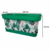 Tradineur - Jardinera de plástico con plato, modelo Lunares Floral, polipropileno, tiesto, macetero, recipiente para plantas, fa