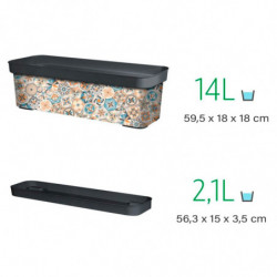 Tradineur - Jardinera de plástico con plato, modelo Hydraulic, polipropileno, tiesto, macetero, recipiente para plantas, fabrica