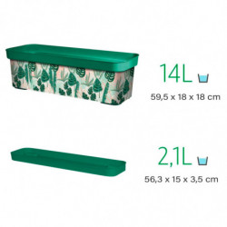 Tradineur - Jardinera de plástico con plato, modelo Lunares Floral, polipropileno, tiesto, macetero, recipiente para plantas, fa