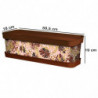 Tradineur - Jardinera de plástico con plato, modelo Animal Print Floral, polipropileno, tiesto, macetero, recipiente para planta