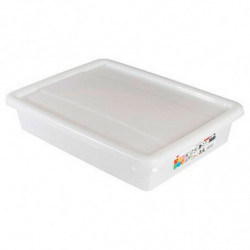 Tradineur - Bandeja frigorífica de almacenamiento con tapa, Nº 4 - HG, plástico, reutilizable, guardar alimentos, fabricada en E