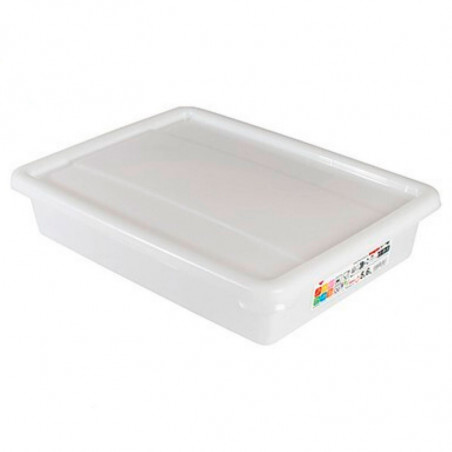 Tradineur - Bandeja frigorífica de almacenamiento con tapa, Nº 4 - HG, plástico, reutilizable, guardar alimentos, fabricada en E