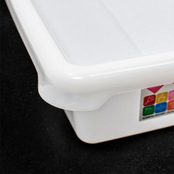 Tradineur - Bandeja frigorífica de almacenamiento con tapa, Nº 4 - HG, plástico, reutilizable, guardar alimentos, fabricada en E
