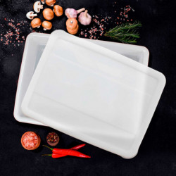Tradineur - Bandeja frigorífica de almacenamiento con tapa, Nº 6 - HG, plástico, reutilizable, guardar alimentos, fabricada en E