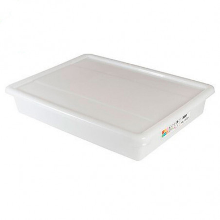 Tradineur - Bandeja frigorífica de almacenamiento con tapa, Nº 7 - HG, plástico, reutilizable, guardar alimentos, fabricada en E