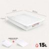 Tradineur - Bandeja frigorífica de almacenamiento con tapa, Nº 7 - HG, plástico, reutilizable, guardar alimentos, fabricada en E