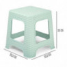 Tradineur - Taburete de plástico Rattan, imitación de mimbre, banqueta multiusos, cocina, salón, fabricado en España (Verde past