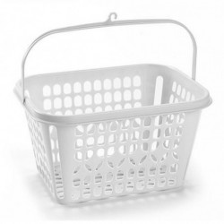 Tradineur - Cesta de plástico para pinzas, canasto, cesta de tender con colgador, almacenamiento, colada, fabricada en España (B