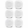Tradineur - Pack de 6 platos llanos de cerámica, modelo Parma, elegantes, vajilla de cocina, aptos para lavavajillas (Blanco - 2