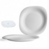 Tradineur - Pack de 6 platos llanos de cerámica, modelo Parma, elegantes, vajilla de cocina, aptos para lavavajillas (Blanco - 2