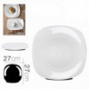 Tradineur - Pack de 6 platos llanos de cerámica, modelo Parma, elegantes, vajilla de cocina, aptos para lavavajillas (Blanco - 2