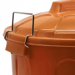 Tradineur - Cubo de basura de plástico - Incluye tapa y asas metálicas - Fabricado en España - Contenedor de residuos - Capacida