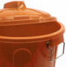 Tradineur - Cubo de basura de plástico - Incluye tapa y asas metálicas - Fabricado en España - Contenedor de residuos - Capacida