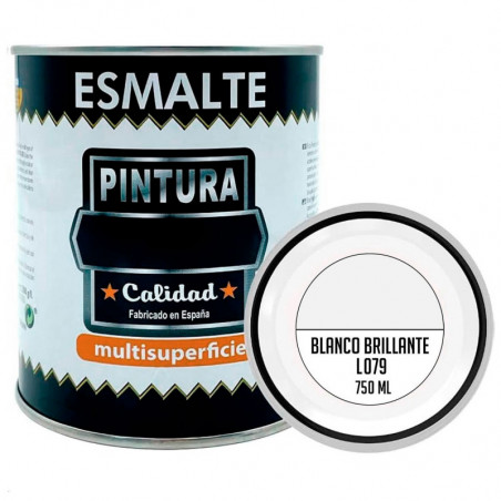 Tradineur - Bote de Pintura Esmalte - Fabricado en España - Ideal para cualquier superficie, Madera, Plástico, Cristal o Cemento