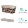 Tradineur - Jardinera de plástico con plato, modelo Piedra, polipropileno, tiesto, macetero, recipiente para plantas, fabricada