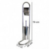 Tradineur - Portarrollos de pie con escobillero, modelo Nilo, soporte para papel higiénico, acero inoxidable, moderno, baño, ase