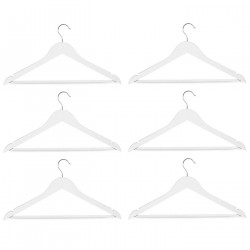 Tradineur - Pack de 2 juegos de 3 Perchas de armario - Fabricado en Madera - Ideal para el Almacenamiento y Organización - 23 x