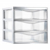 Tradineur - Cajonera de sobremesa - Fabricado en España - 3 Cajones Transparentes - Torre de almacenaje, armario, baño, oficina