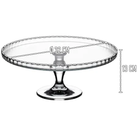 Tradineur - Expositor para tartas con pie - Fabricado en Cristal - Fácil limpieza y Durabilidad - Ideal para Pasteles y diversos