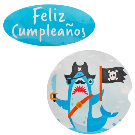 Piñata tiburón pirata de cartón, feliz cumpleaños, para rellenar con golosinas, chuches, niños, decoración infantil para fiestas