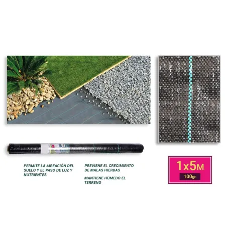 Tradineur - Malla antihierbas, rollo de tela protectora contra malas hierbas, permeable, resistente al desgaste y desgarro, cont