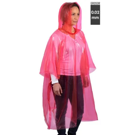 Tradineur - Pack de 4 chubasqueros impermeables de emergencia con capucha, reutilizables, ponchos para lluvia, poliéster (Mujer 