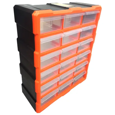 Tradineur - Multiclasificador Modular con compartimento Doble N.º 41 - Fabricado en Plástico - 18 Compartimentos - Almacenamient Tradineur - Multiclasificador Modular con compartimento Doble N.º 41 - Fabricado en Plástico - 18 Compartimentos - Almacenamient