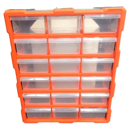 Tradineur - Multiclasificador Modular con compartimento Doble N.º 41 - Fabricado en Plástico - 18 Compartimentos - Almacenamient Tradineur - Multiclasificador Modular con compartimento Doble N.º 41 - Fabricado en Plástico - 18 Compartimentos - Almacenamient