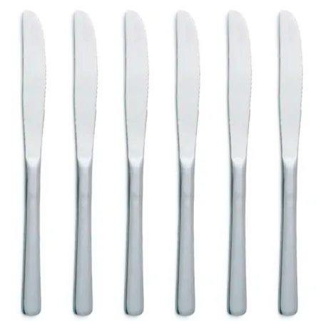 Tradineur - Pack de 6 cuchillos para postre de acero inoxidable, cubiertos clásicos para cortar tartas, pasteles, 19 cm
