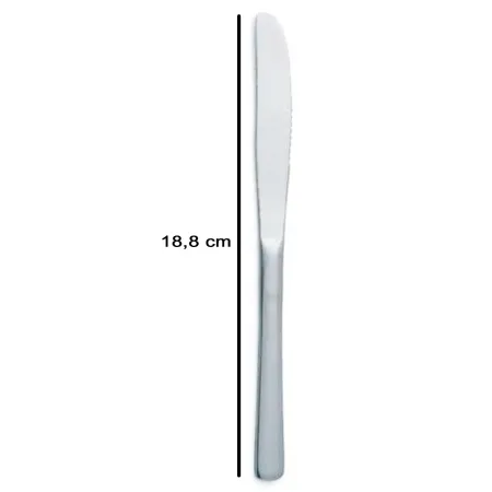 Tradineur - Pack de 6 cuchillos para postre de acero inoxidable, cubiertos clásicos para cortar tartas, pasteles, 19 cm