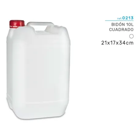 Tradineur - Garrafa Cuadrada - Fabricado en plástico - Apto para uso alimentario - ideal para almacenar y transportar agua, bebi