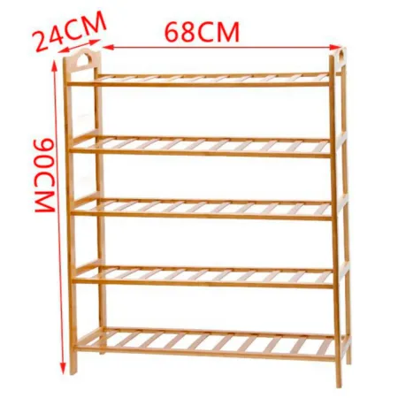 Zapatero de madera de bambú con 5 estantes, mueble, estantería 5 baldas de madera natural multiuso, soporte 5 niveles. Ideal par Zapatero de madera de bambú con 5 estantes, mueble, estantería 5 baldas de madera natural multiuso, soporte 5 niveles. Ideal par