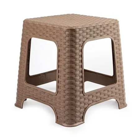 Tradineur - Taburete de plástico - Fabricado en España - Diseño Rattán hogar o el Trabajo - 33 x 32 x 32 cm - Color Marrón Topo Tradineur - Taburete de plástico - Fabricado en España - Diseño Rattán hogar o el Trabajo - 33 x 32 x 32 cm - Color Marrón Topo