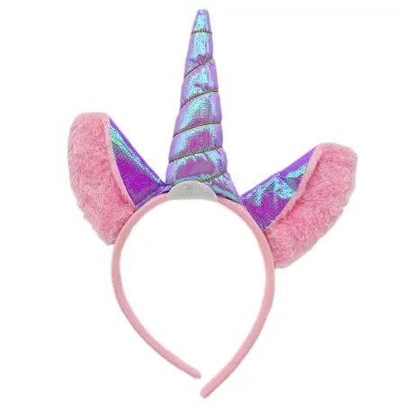 Tradineur - Diadema de unicornio lila para niños, combinar con disfraces en fiestas y celebraciones, carnaval (Infantil - Talla 