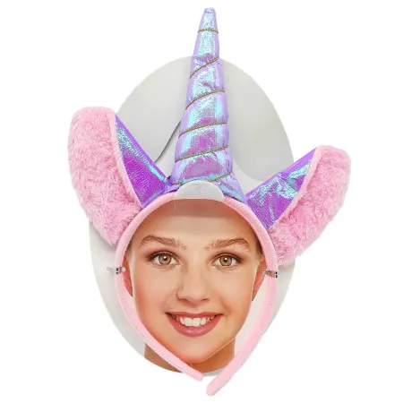 Tradineur - Diadema de unicornio lila para niños, combinar con disfraces en fiestas y celebraciones, carnaval (Infantil - Talla 
