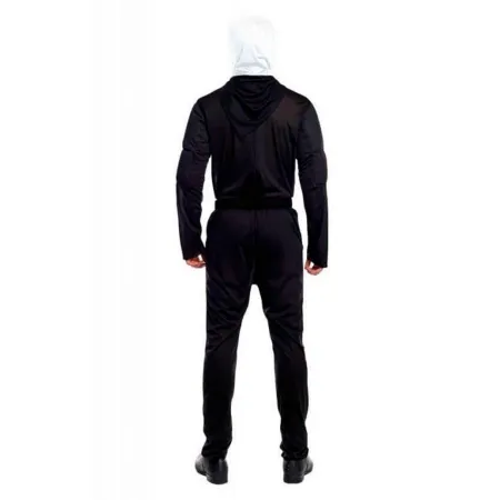Tradineur - Disfraz de esqueleto, mono de color negro con diseño de huesos color blanco para jóvenes y adultos para carnaval, ha