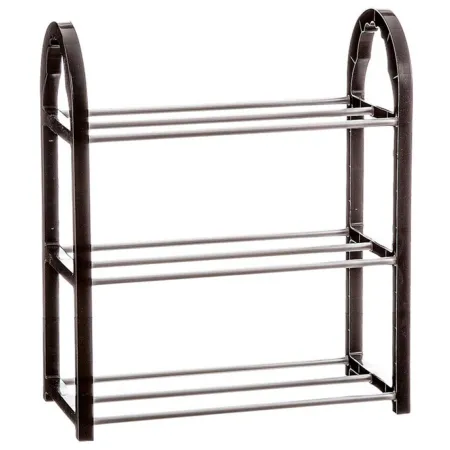 Tradineur - Zapatero de metal y plástico de 3 niveles, soporte para calzado, estantería multiusos para zapatos, recibidor, dormi Tradineur - Zapatero de metal y plástico de 3 niveles, soporte para calzado, estantería multiusos para zapatos, recibidor, dormi