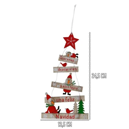 Tradineur - Pack de 2 Colgantes para árbol de Navidad - Fabricado en Madera - Frase grabada en letrero - 24,5 x 13,5 x 0,5 cm - Tradineur - Pack de 2 Colgantes para árbol de Navidad - Fabricado en Madera - Frase grabada en letrero - 24,5 x 13,5 x 0,5 cm -