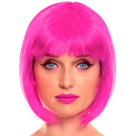 Tradineur - Peluca Bob fucsia para mujer, fibra sintética, complemento para disfraz de carnaval, Halloween, cosplay, fiestas (Ad