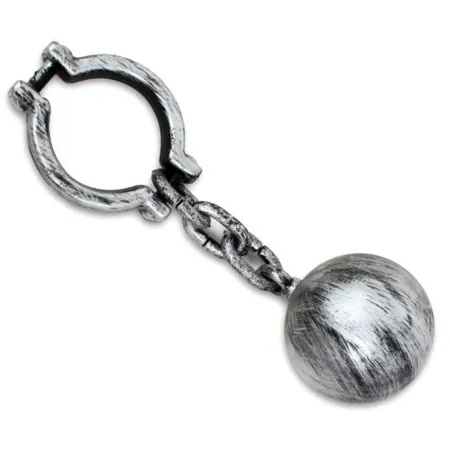 Tradineur - Bola de preso con grillete, plástico, complemento para disfraz de prisionero, carnaval, Halloween, cosplay, fiestas 