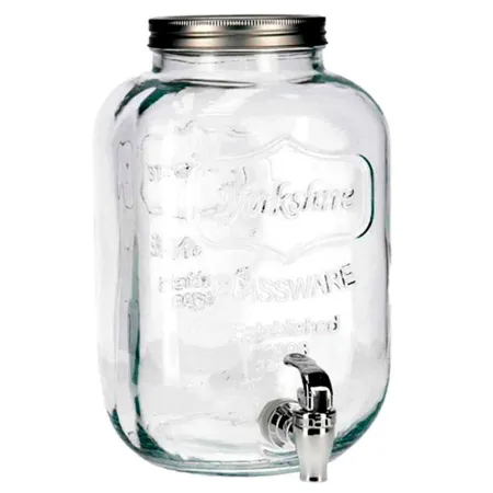 Tradineur - Tarro dispensador con grifo - Fabricado en Cristal Transparente - Capacidad de 3,8 Litros - Recipiente para servir a Tradineur - Tarro dispensador con grifo - Fabricado en Cristal Transparente - Capacidad de 3,8 Litros - Recipiente para servir a