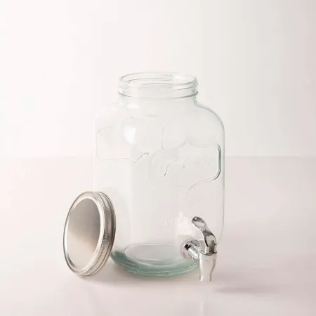 Tradineur - Tarro dispensador con grifo - Fabricado en Cristal Transparente - Capacidad de 3,8 Litros - Recipiente para servir a Tradineur - Tarro dispensador con grifo - Fabricado en Cristal Transparente - Capacidad de 3,8 Litros - Recipiente para servir a