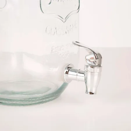 Tradineur - Tarro dispensador con grifo - Fabricado en Cristal Transparente - Capacidad de 3,8 Litros - Recipiente para servir a Tradineur - Tarro dispensador con grifo - Fabricado en Cristal Transparente - Capacidad de 3,8 Litros - Recipiente para servir a